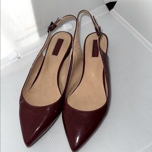 Topshop Cranberry Slingback Heels with Pointed Toe